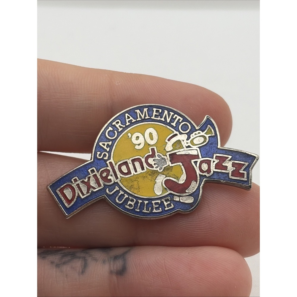 Vintage 1990 Sacramento California Dixieland Jazz Jubilee Lapel Hat Pin